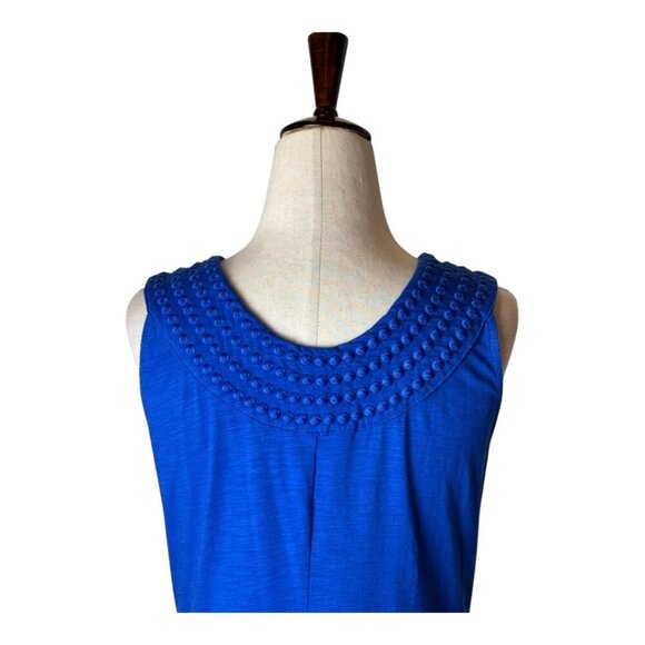 Tommy Bahama Dress Women XXS Blue Knit‎ Pearl Embroidered Shift Mini Preppy - Picture 5 of 9